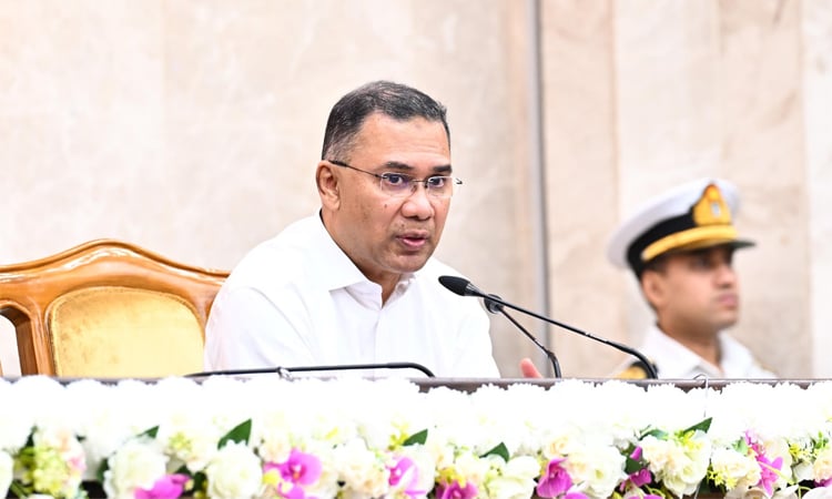 প্রধানমন্ত্রীর কার্যালয়ের শাপলা হলে যুব ভলান্টিয়ার অ্যাওয়ার্ড ২০২৬ অনুষ্ঠানে বক্তব্য দিচ্ছেন প্রধানমন্ত্রী তারেক রহমান।